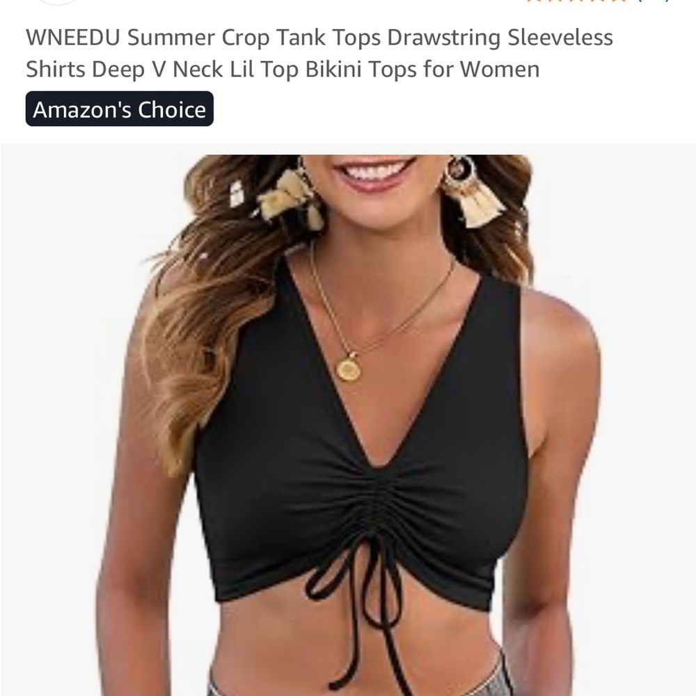 Black Sleeveless Crop Top for Women
